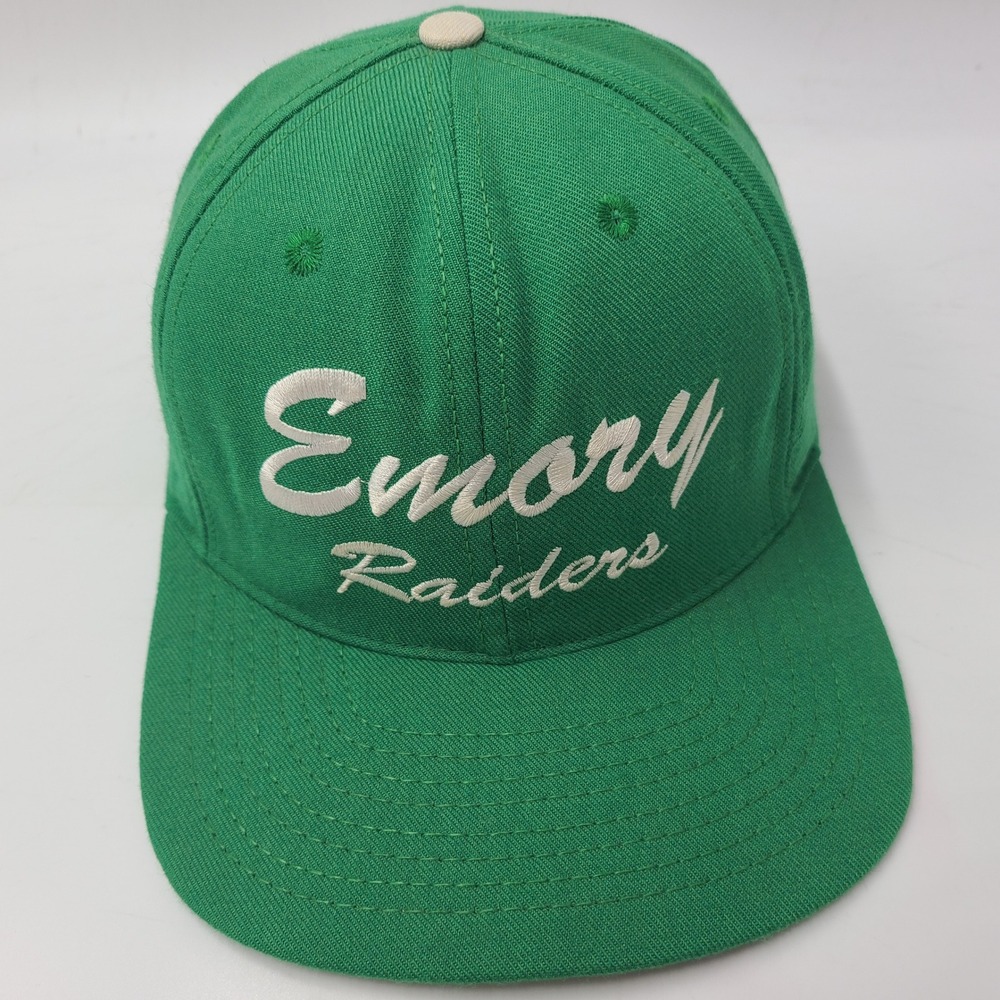 Vintage Emory Raiders Hat Snapback Green White University High School Wool Men